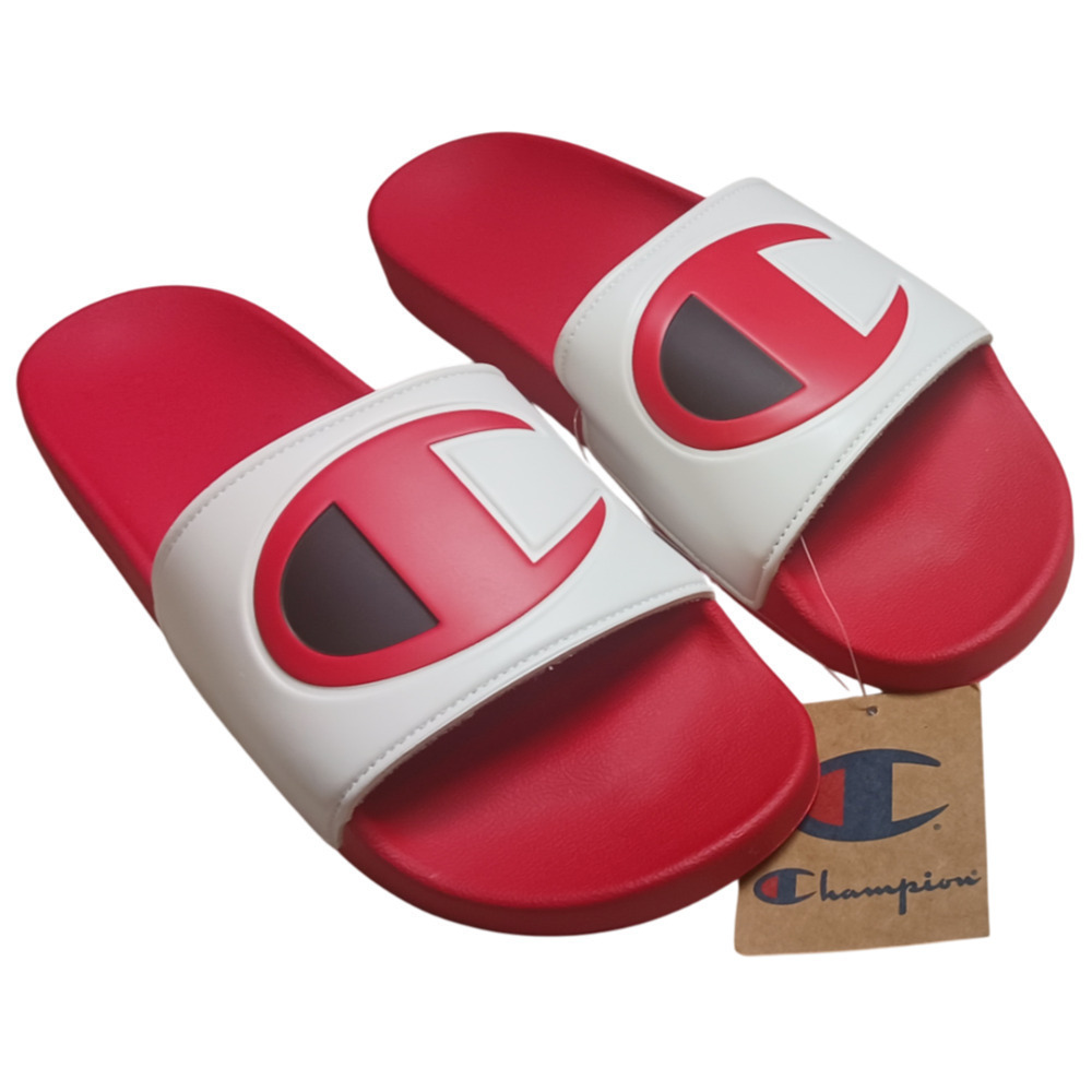 Champion Ipo Classic CB Scarlet Mens Red White Black Sandals Slides Size 12 New